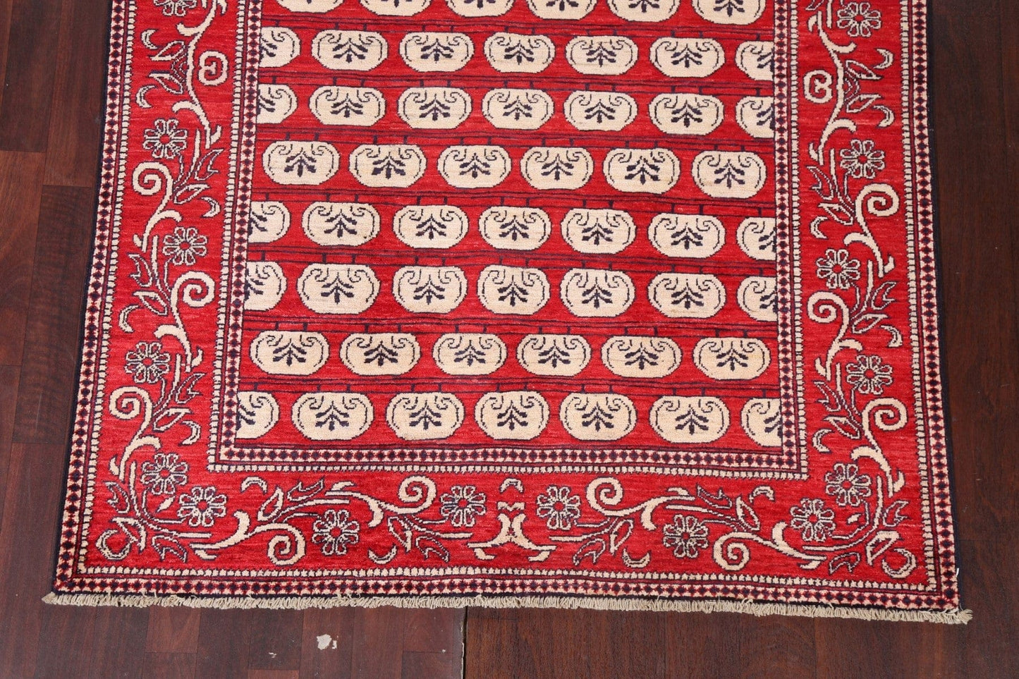 Red Handmade Gabbeh Kashkoli Oriental Area Rug 5x6