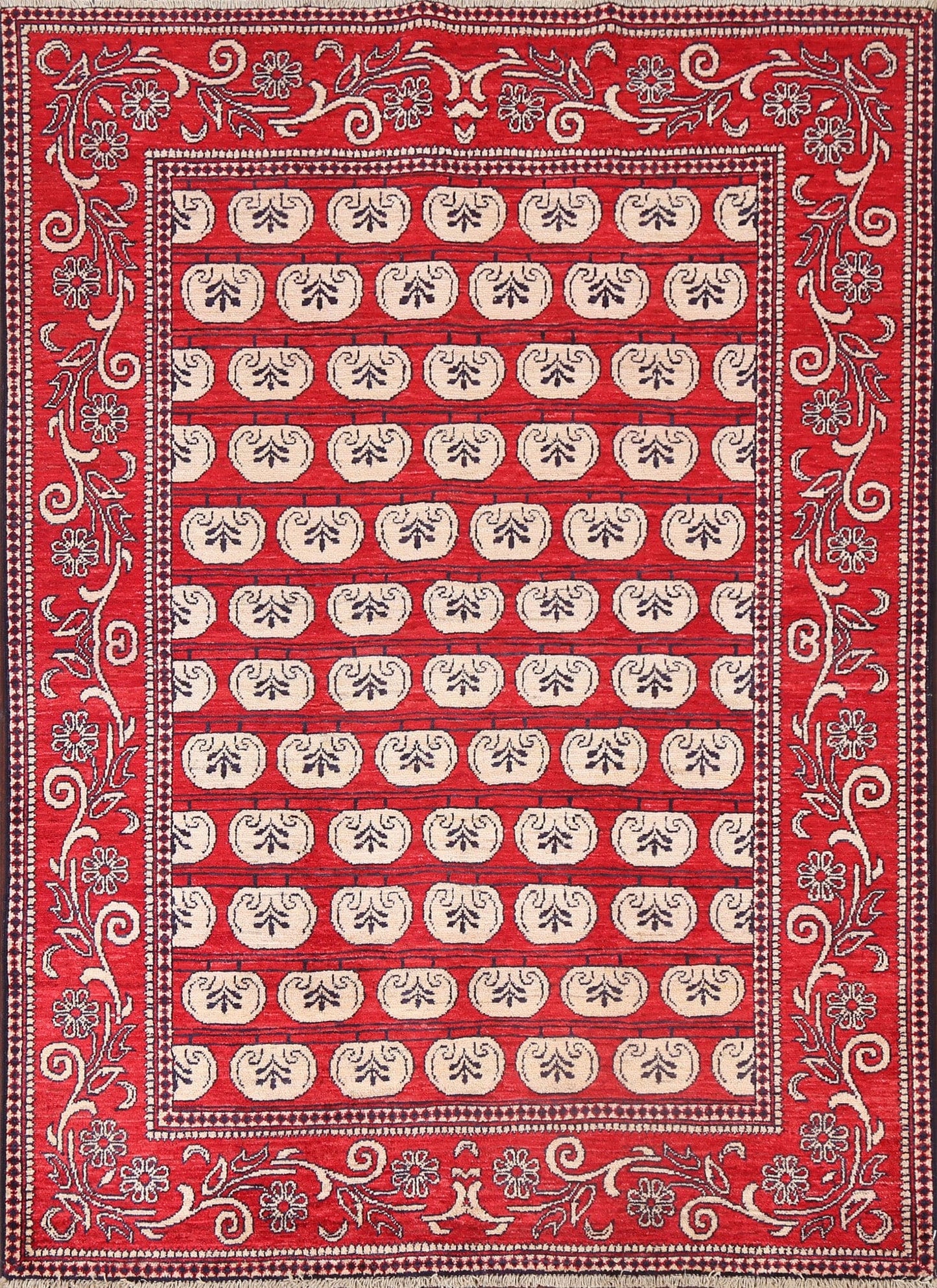 Red Handmade Gabbeh Kashkoli Oriental Area Rug 5x6