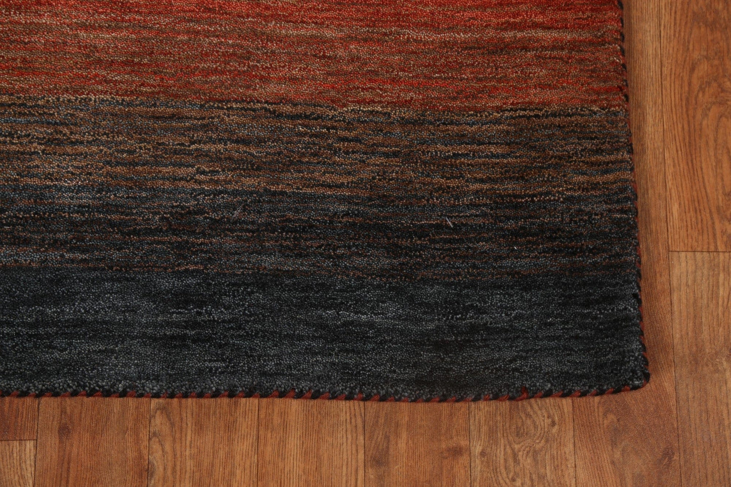 Contemporary Striped Gabbeh Oriental Wool Rug 3x6