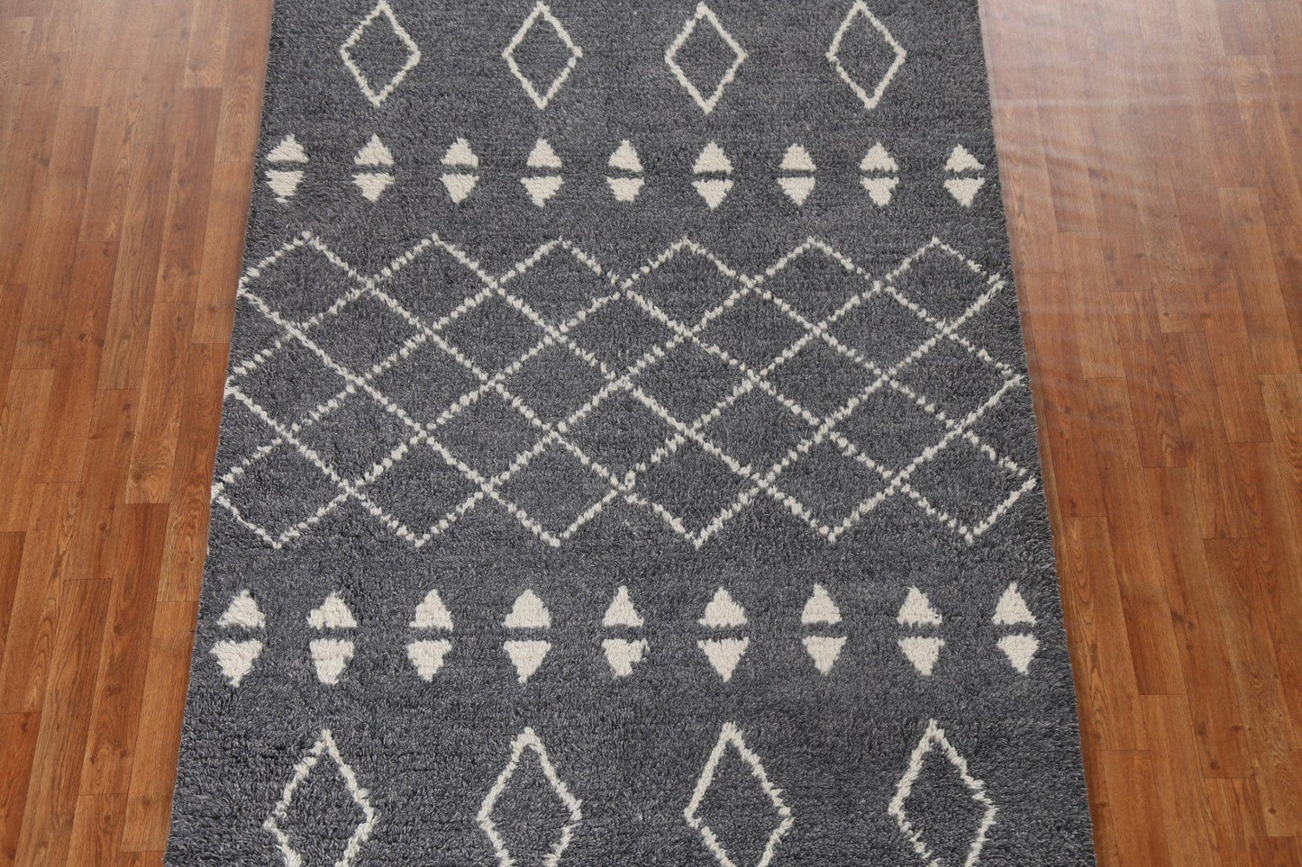 Geometric Wool Moroccan Oriental Area Rug 5x7