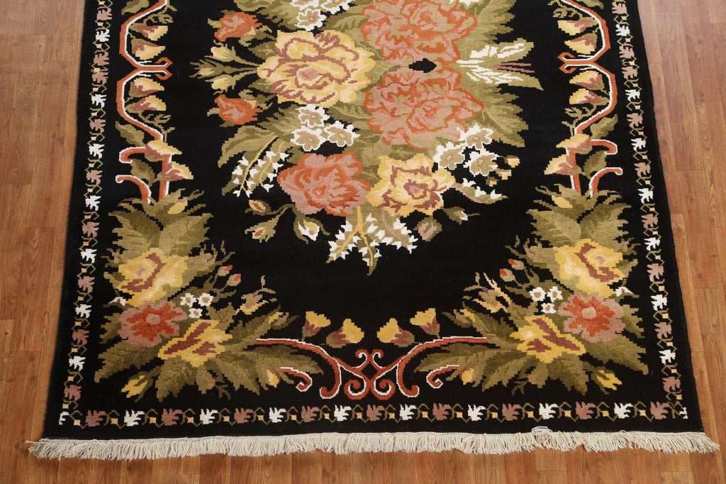 Vegetable Dye Aubusson Wool/ Silk Oriental Rug 6x8