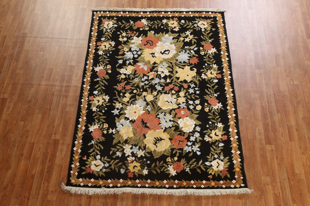 Vegetable Dye Aubusson Wool/ Silk Oriental Rug 6x8