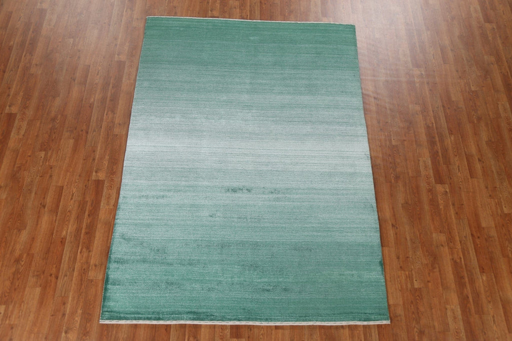 Green Wool Gabbeh Oriental Area Rug 5x8