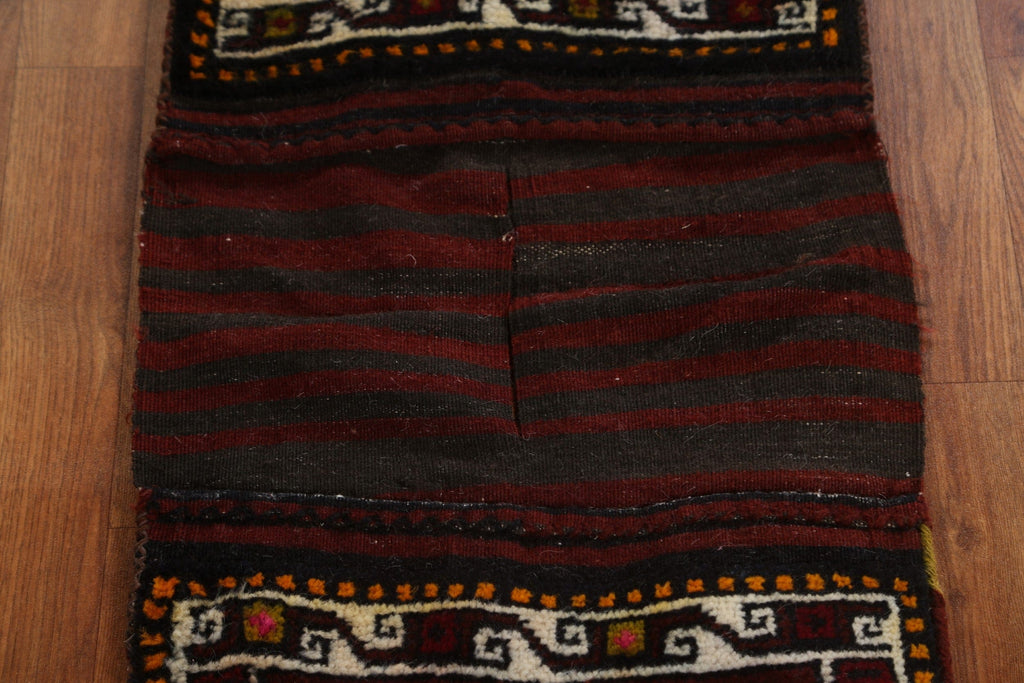 Vintage Wool Saddle Bag Handmade Turkish Rug 2x4