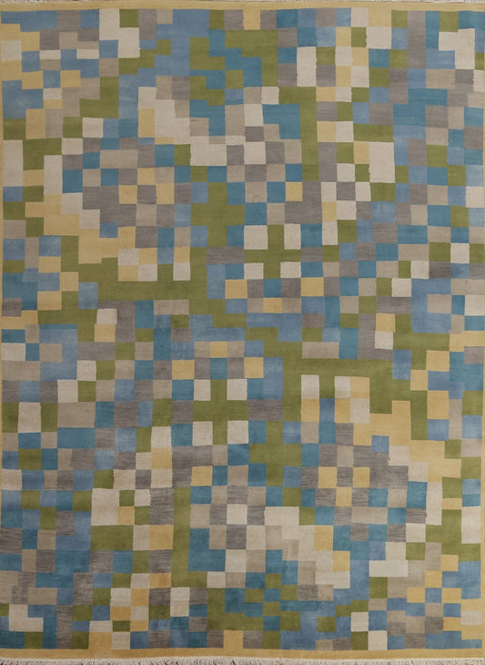 Checkered Modern Oriental Area Rug 8x10