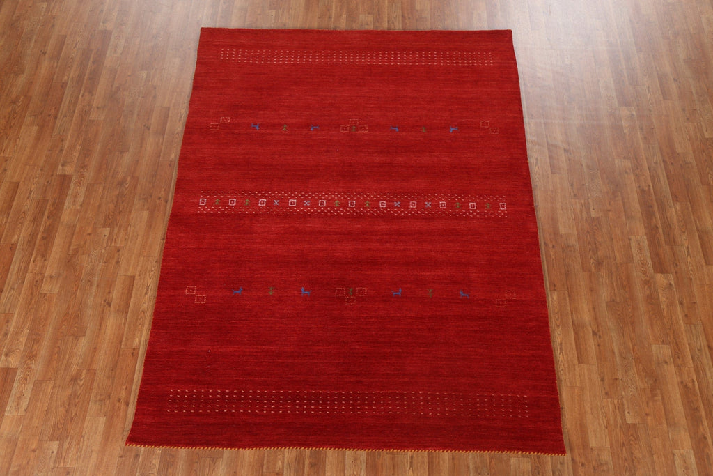 Red Tribal Gabbeh Oriental Area Rug 6x8