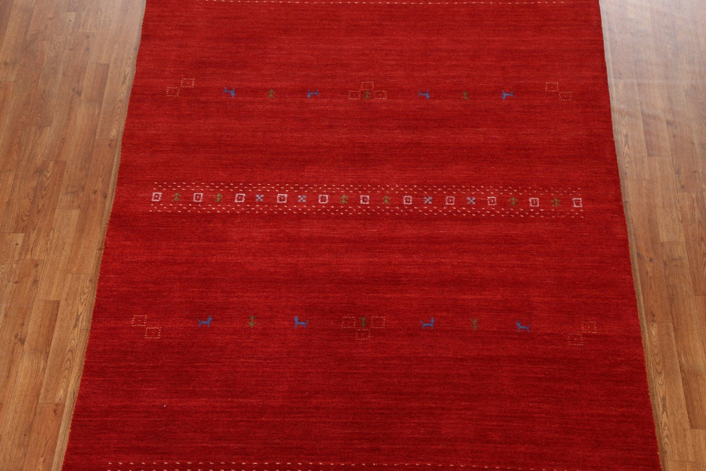 Red Tribal Gabbeh Oriental Area Rug 6x8