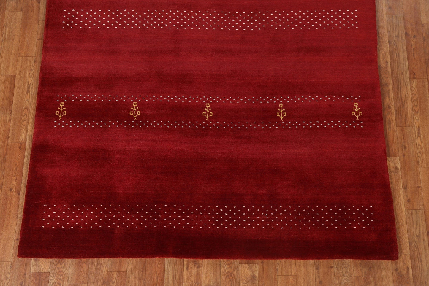 Red Wool Handmade Gabbeh Oriental Area Rug 6x8