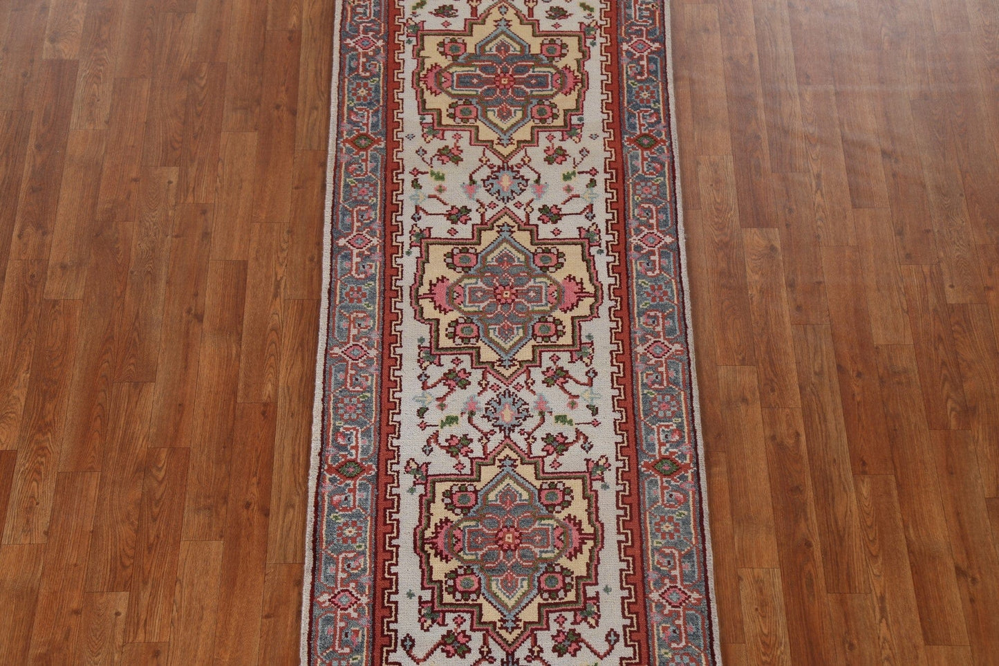 Handmade Heriz Serapi Oriental Runner Rug 3x8