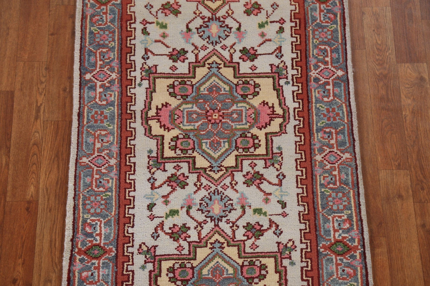 Handmade Heriz Serapi Oriental Runner Rug 3x8