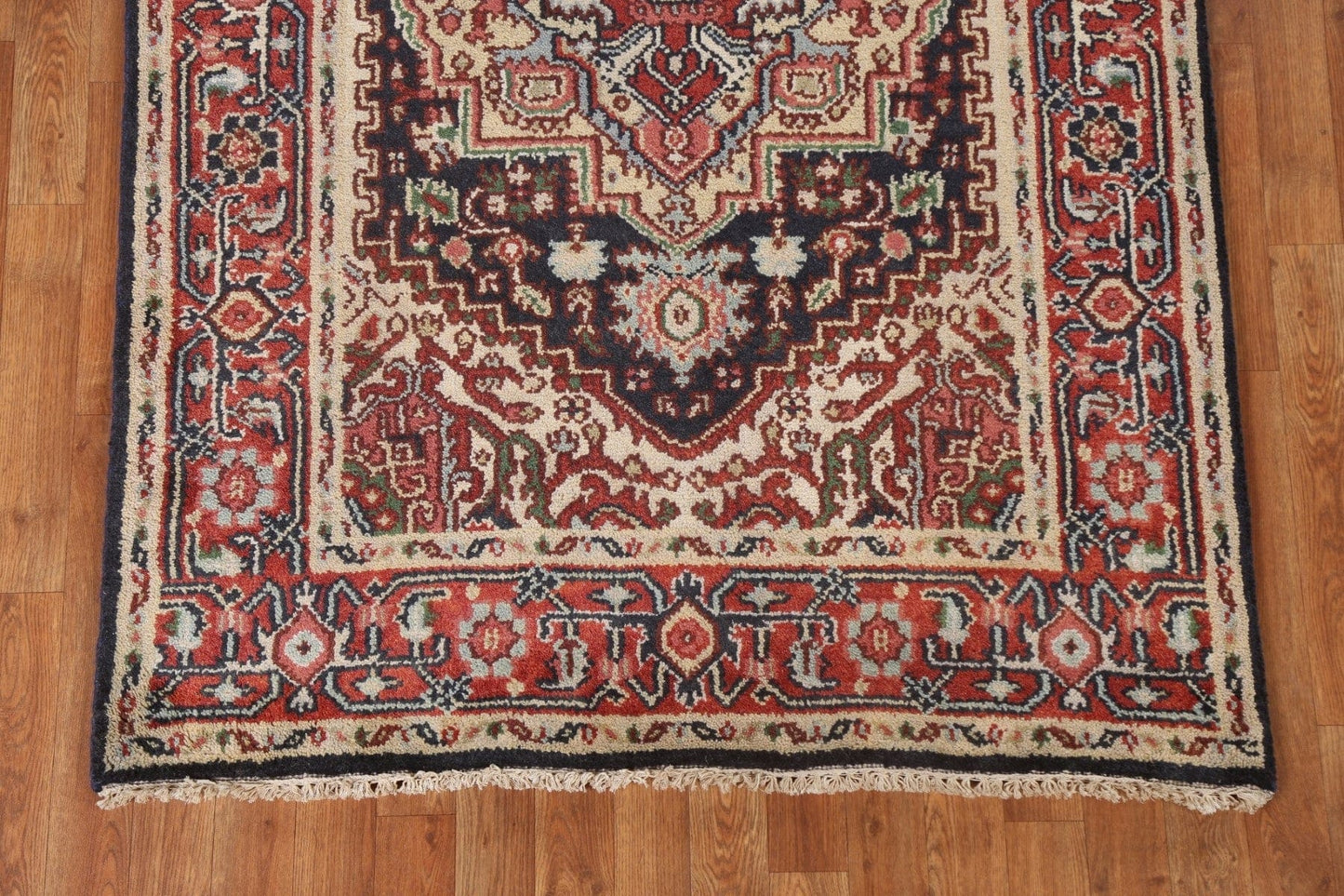 Geometric Wool Heriz Serapi Oriental Handmade Rug 4x6