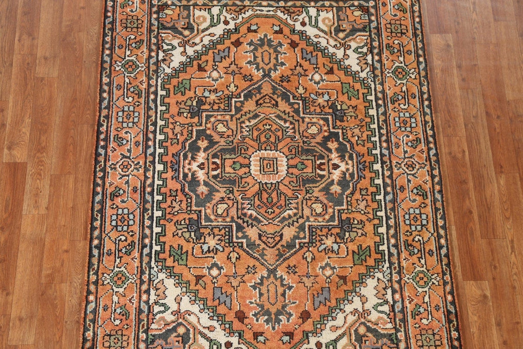 Hand-Knotted Wool Heriz Serapi Oriental Rug 4x6