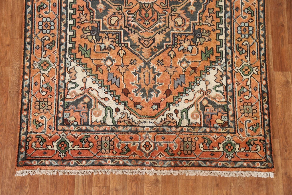 Hand-Knotted Wool Heriz Serapi Oriental Rug 4x6