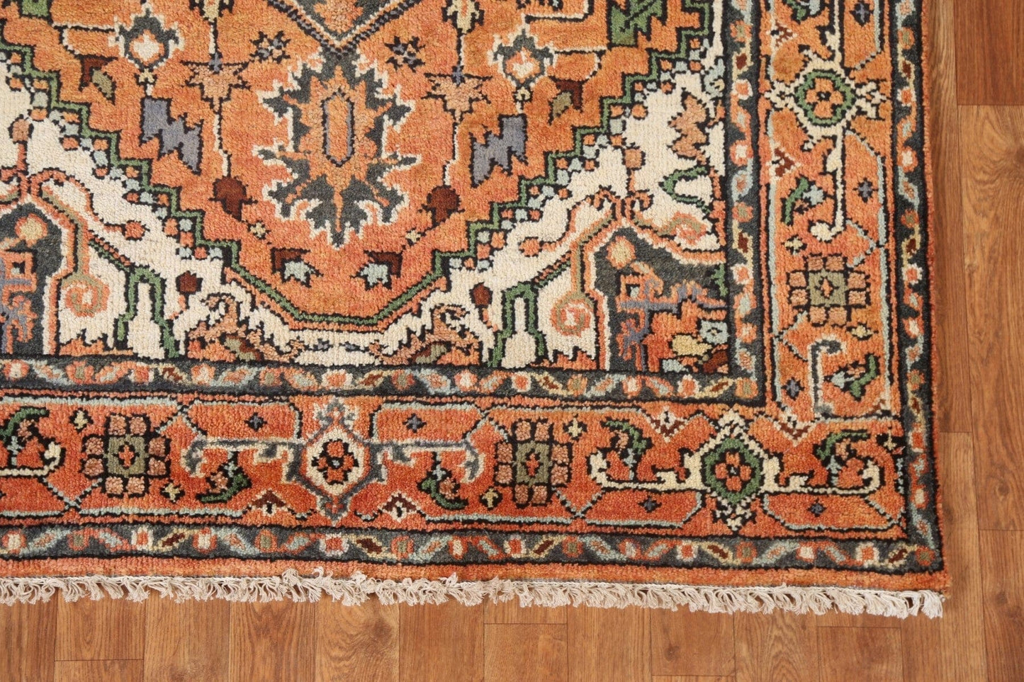 Hand-Knotted Wool Heriz Serapi Oriental Rug 4x6