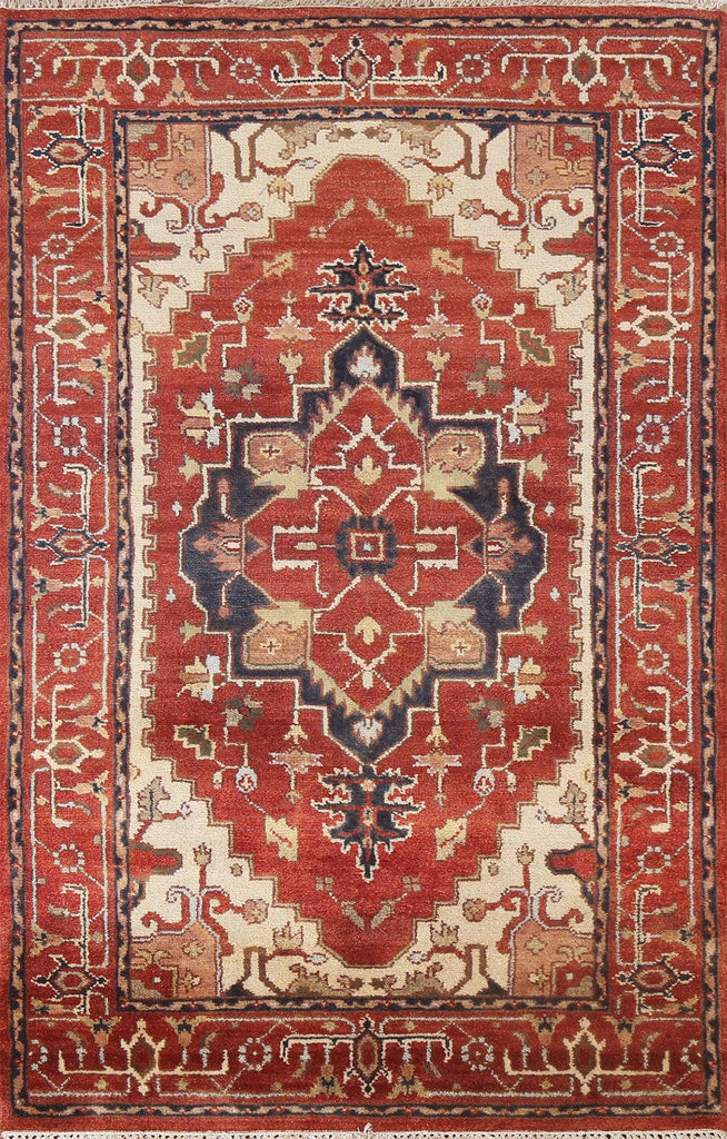 Handmade Wool Heriz Serapi Oriental Rug 4x6