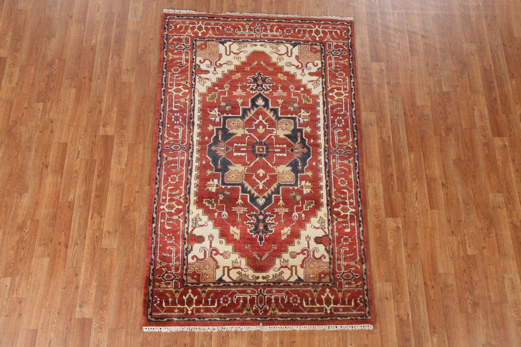 Handmade Wool Heriz Serapi Oriental Rug 4x6