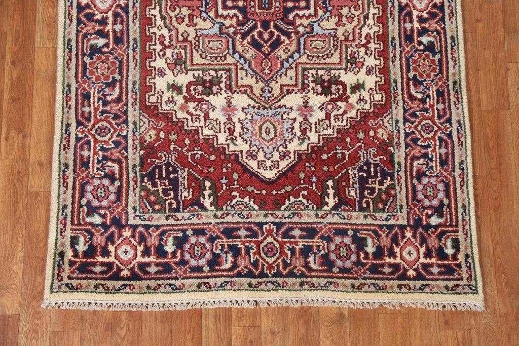 Hand-Knotted Wool Heriz Serapi Oriental Area Rug 4x6