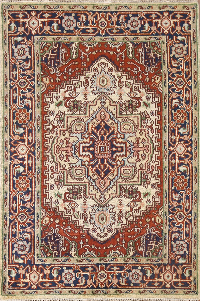 Handmade Heriz Serapi Oriental Wool Rug 4x6