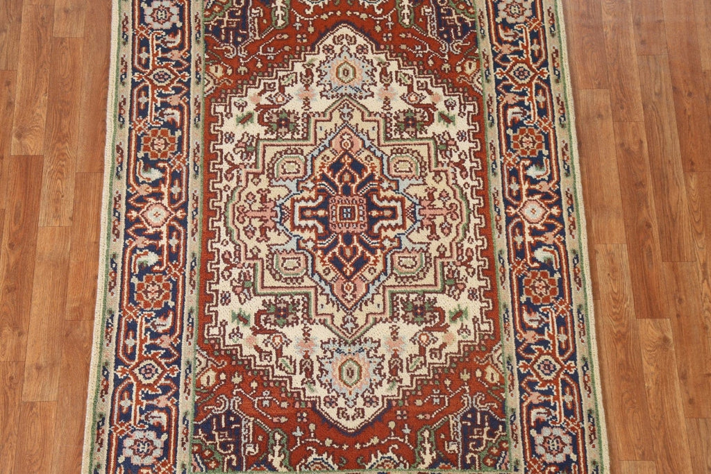 Handmade Heriz Serapi Oriental Wool Rug 4x6