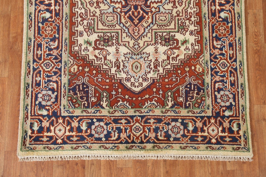 Handmade Heriz Serapi Oriental Wool Rug 4x6