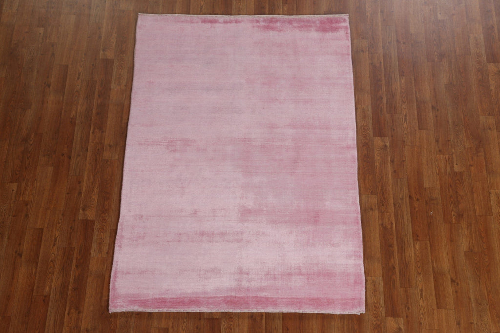 Contemporary Pink Gabbeh Oriental Wool Rug 4x6