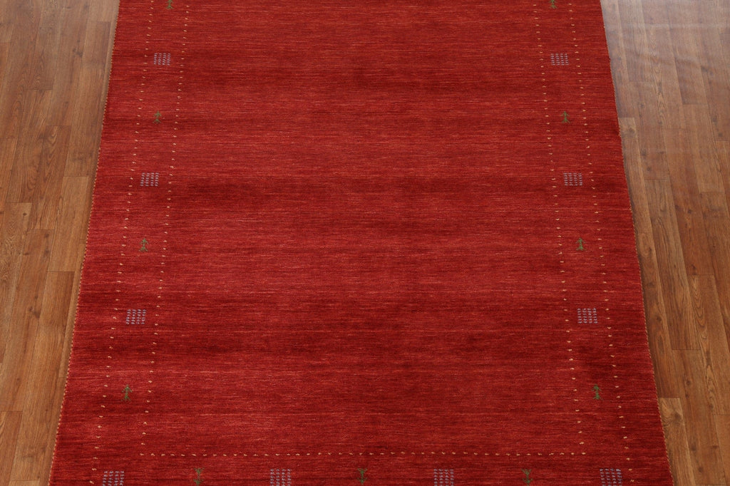 Red Handmade Gabbeh Oriental Area Rug 6x8