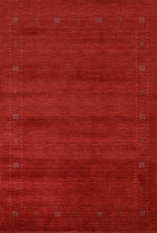 Red Handmade Gabbeh Oriental Area Rug 6x8