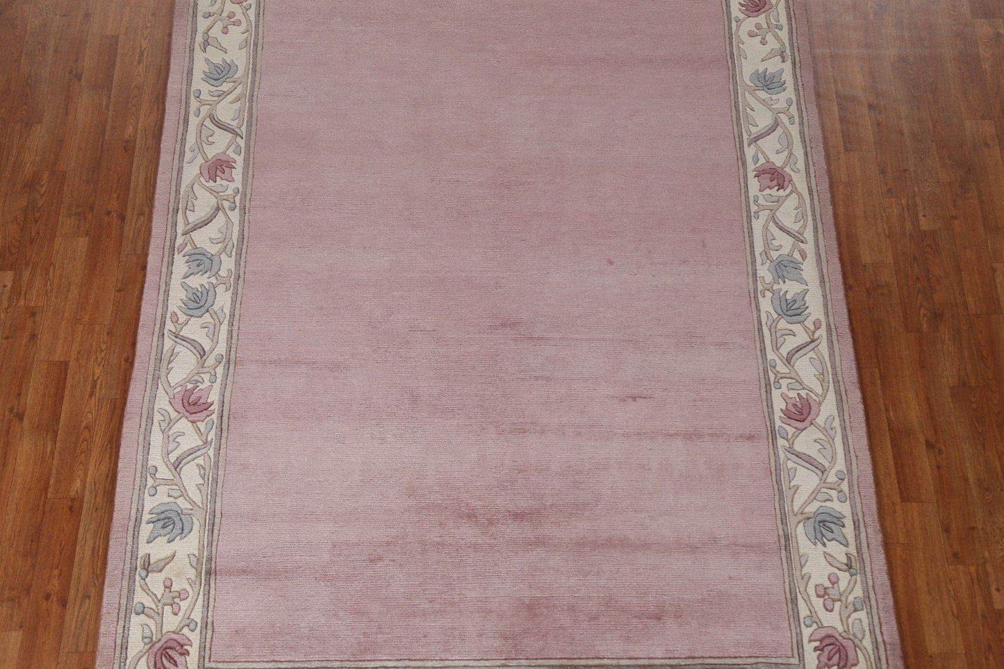 Light Pink Wool Nepalese Oriental Handmade Rug 6x8