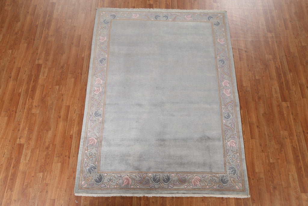 Gray Handmade Nepalese Oriental Wool Rug 6x8