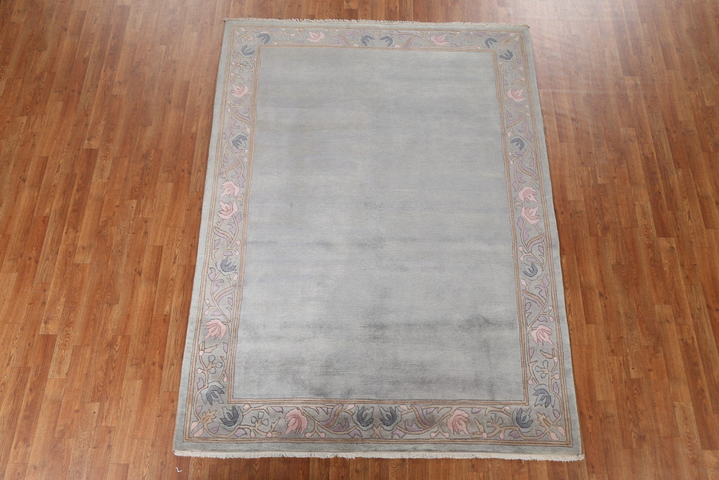 Gray Handmade Nepalese Oriental Wool Rug 6x8