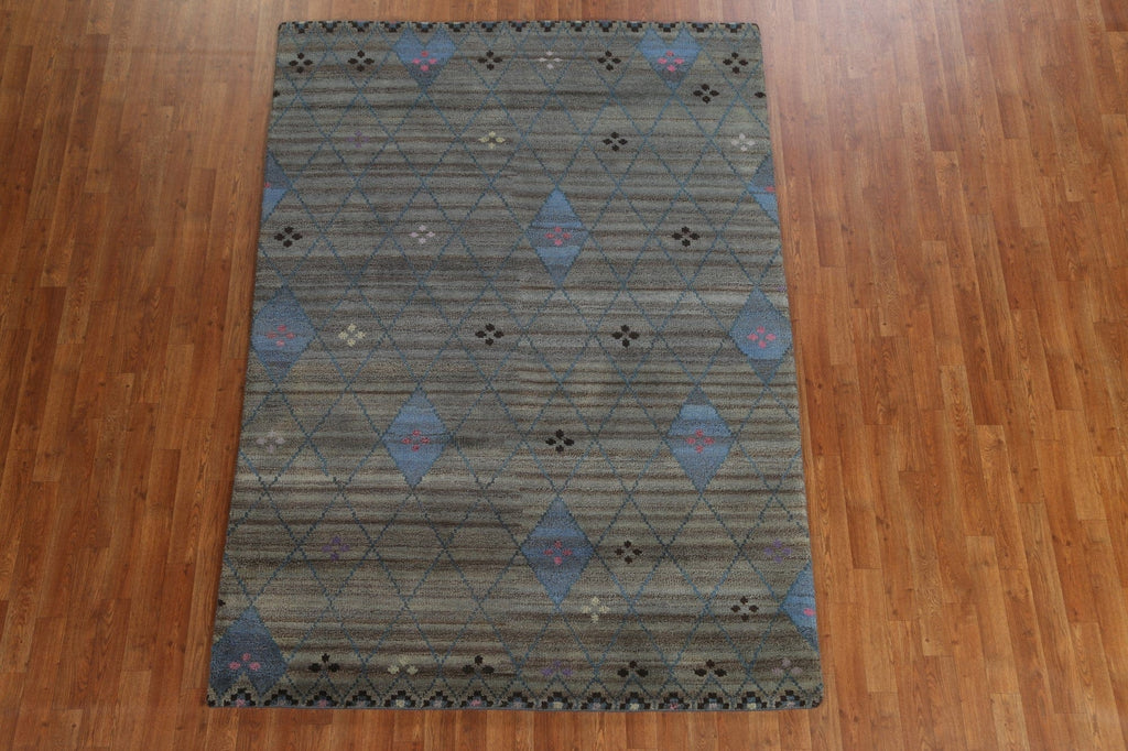 Trellis Wool Moroccan Oriental Area Rug 6x8