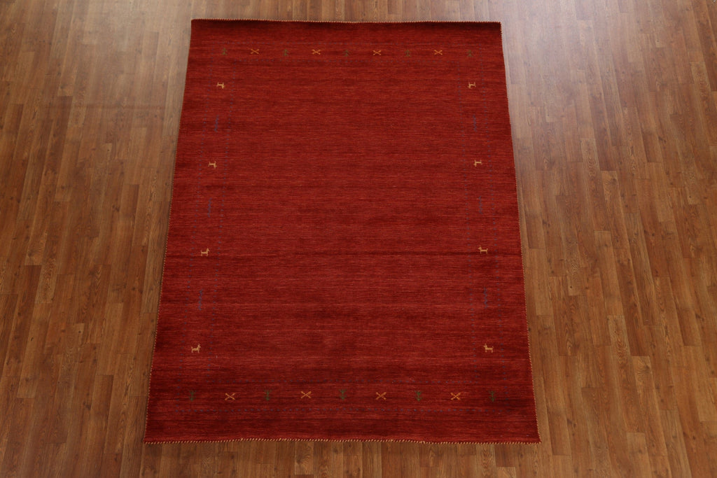 Red Wool Gabbeh Oriental Area Rug 6x8