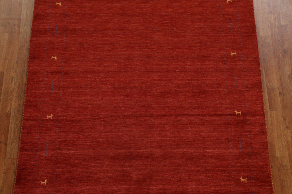 Red Wool Gabbeh Oriental Area Rug 6x8