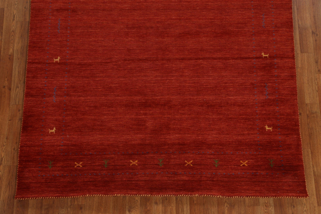 Red Wool Gabbeh Oriental Area Rug 6x8