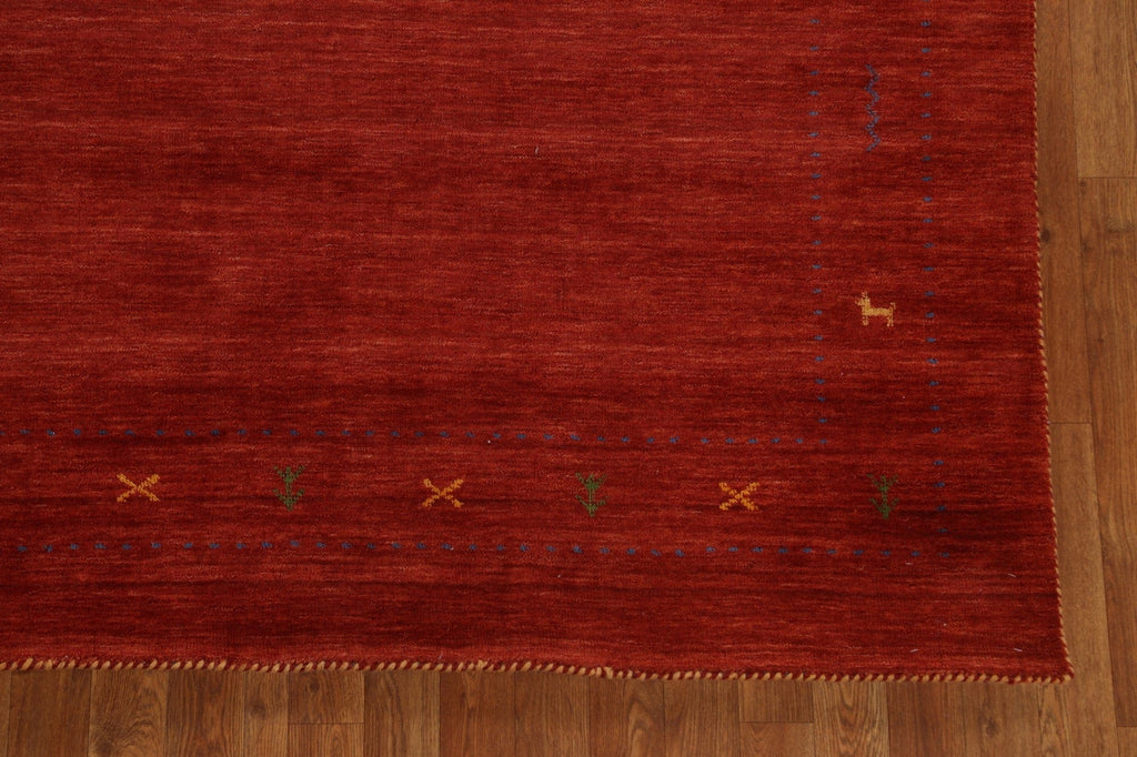 Red Wool Gabbeh Oriental Area Rug 6x8