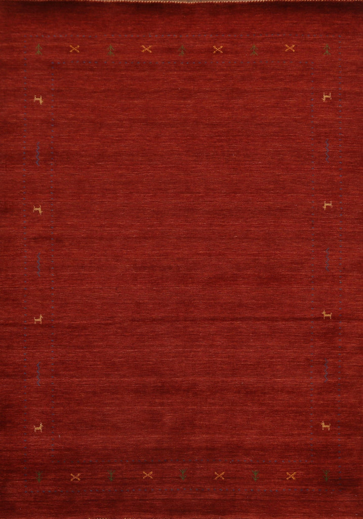 Red Wool Gabbeh Oriental Area Rug 6x8