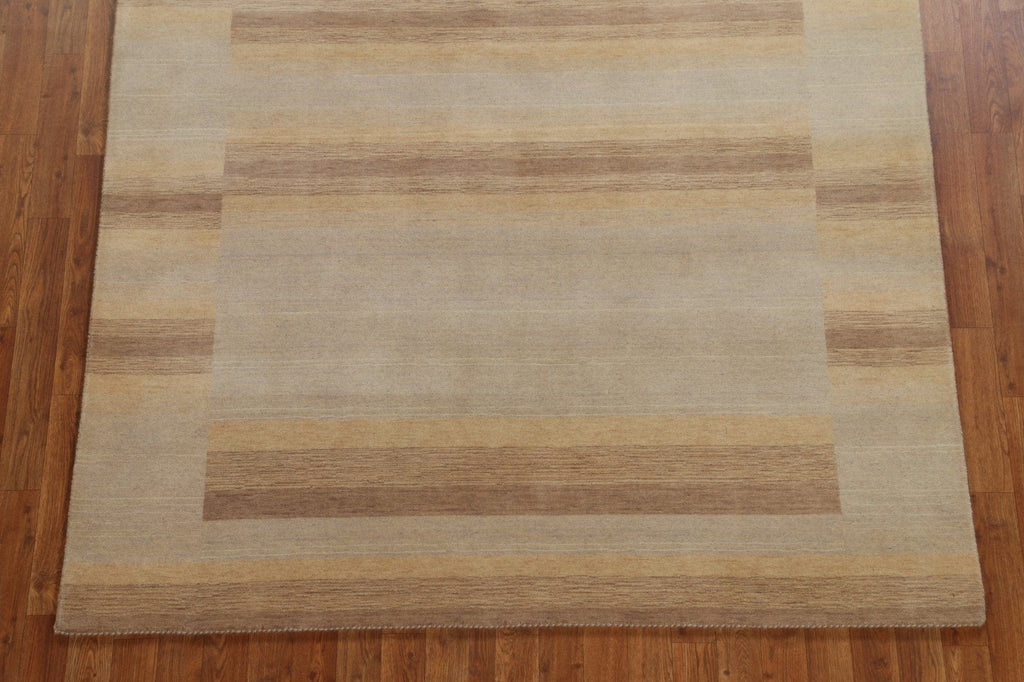 Striped Wool Gabbeh Oriental Area Rug 6x8