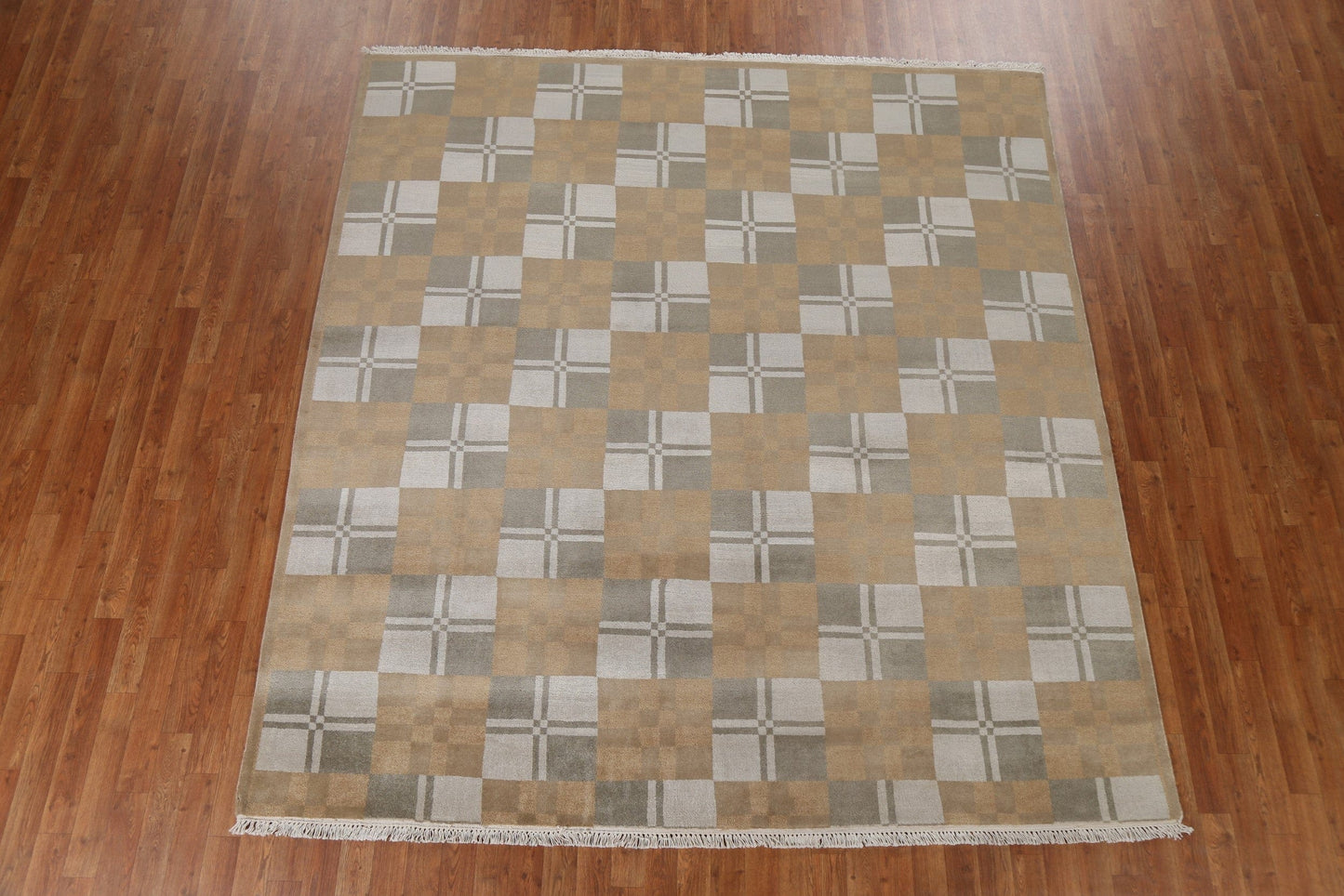 All-Over Geometric Abstract Oriental Area Rug 8x9