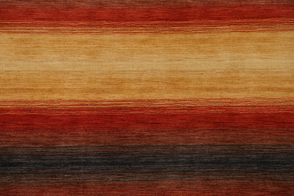 Stripe Wool Gabbeh Oriental Area Rug 6x8