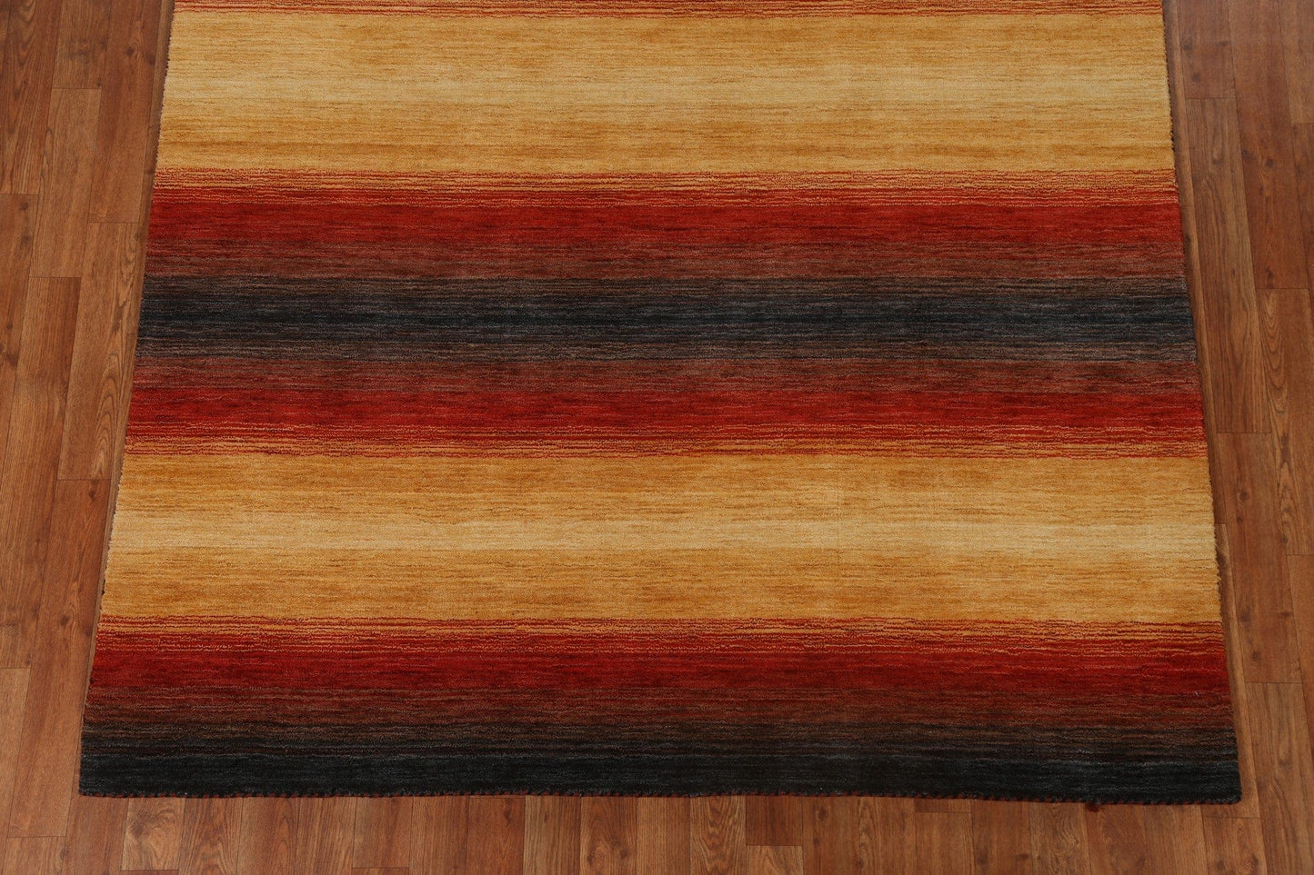 Stripe Wool Gabbeh Oriental Area Rug 6x8