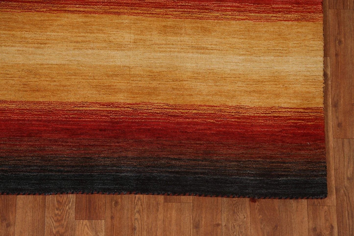 Stripe Wool Gabbeh Oriental Area Rug 6x8