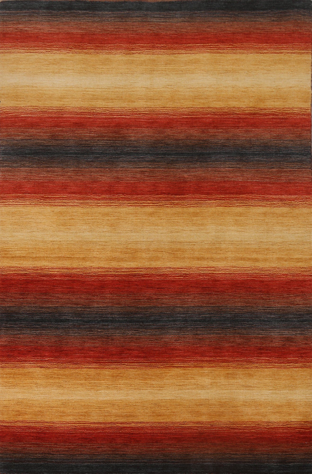 Stripe Wool Gabbeh Oriental Area Rug 6x8