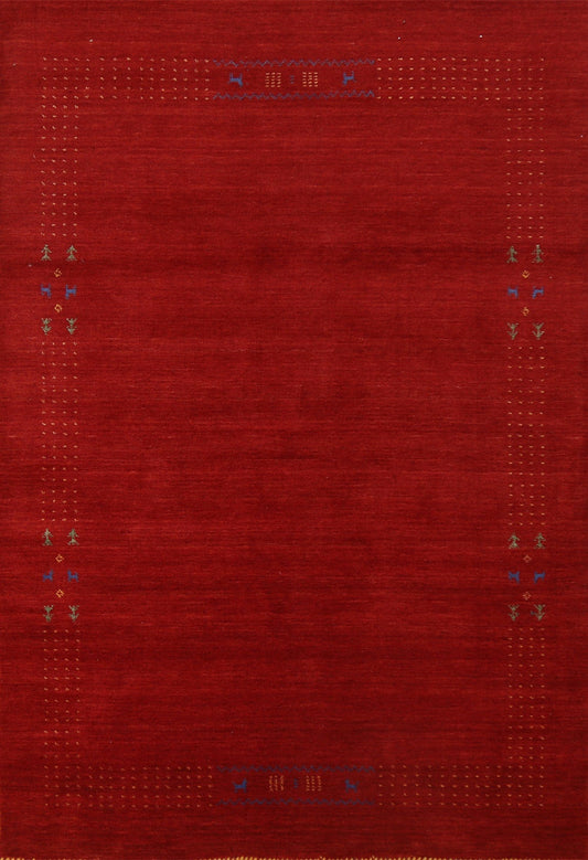 Red Tribal Gabbeh Oriental Area Rug 6x8