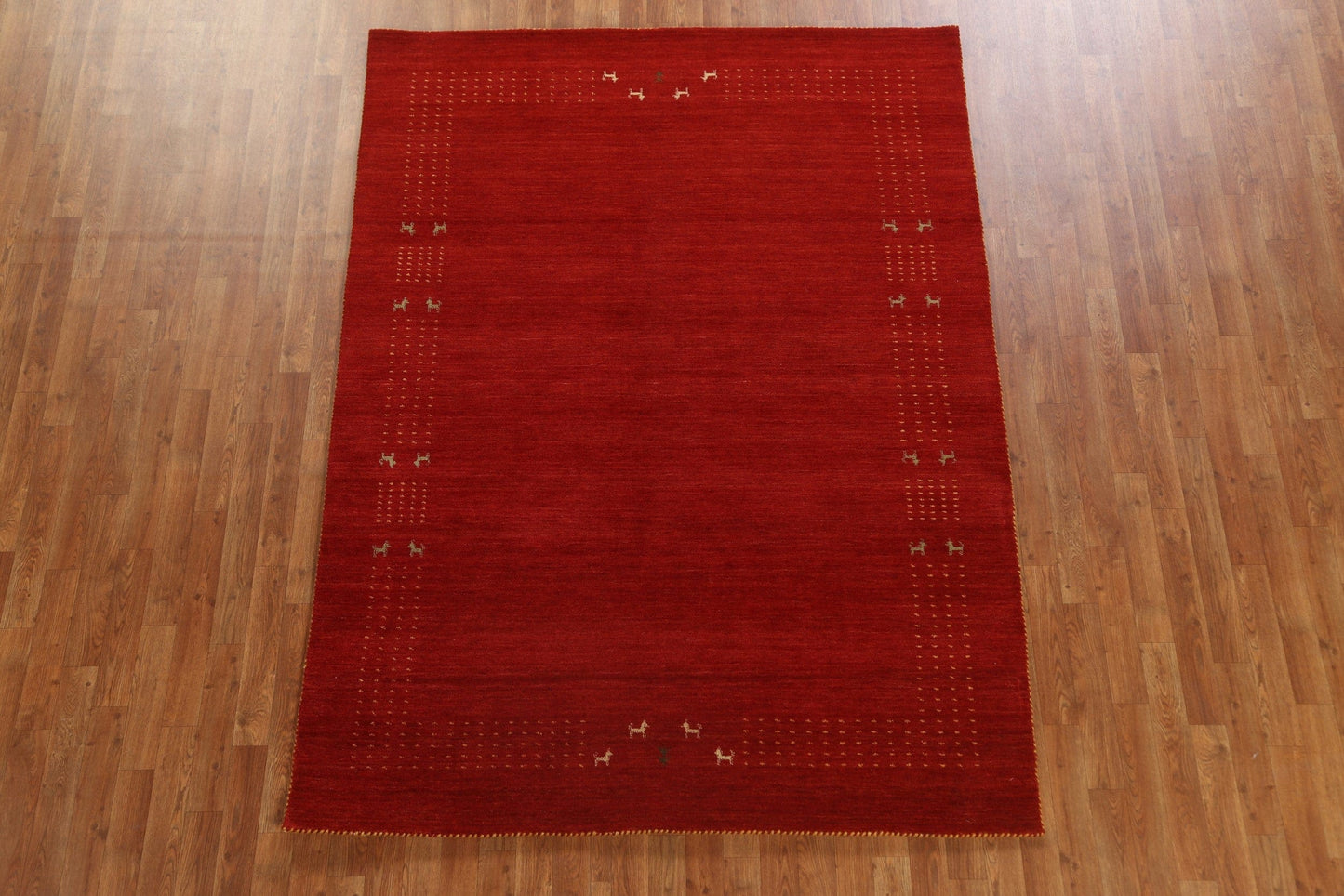 Red Handmade Gabbeh Oriental Area Rug 6x8