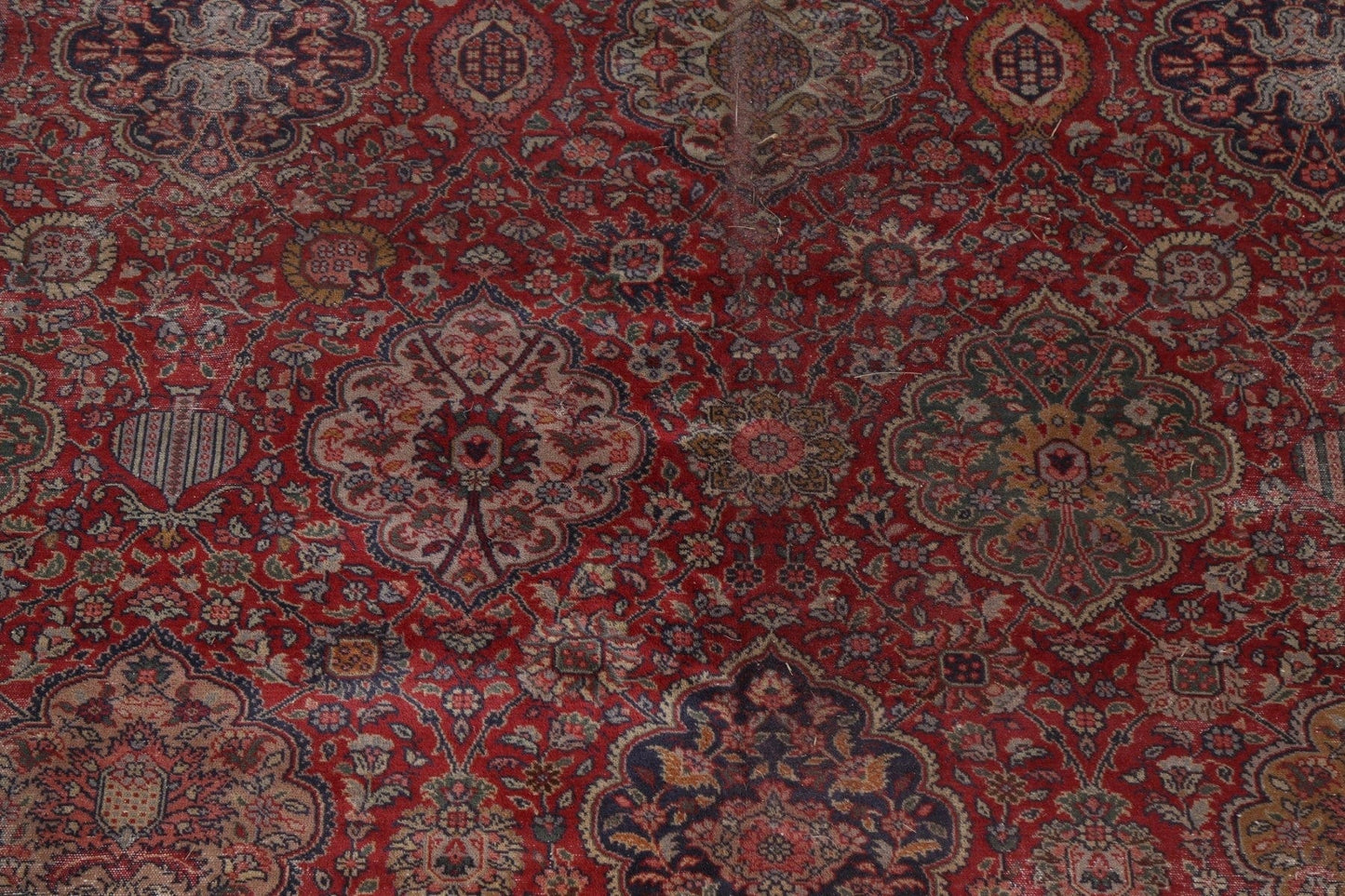 Pre-1900 Antique Vegetable Dye Mahal Persian Rug 12x15