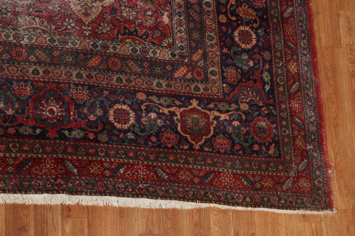 Pre-1900 Antique Vegetable Dye Mahal Persian Rug 12x15