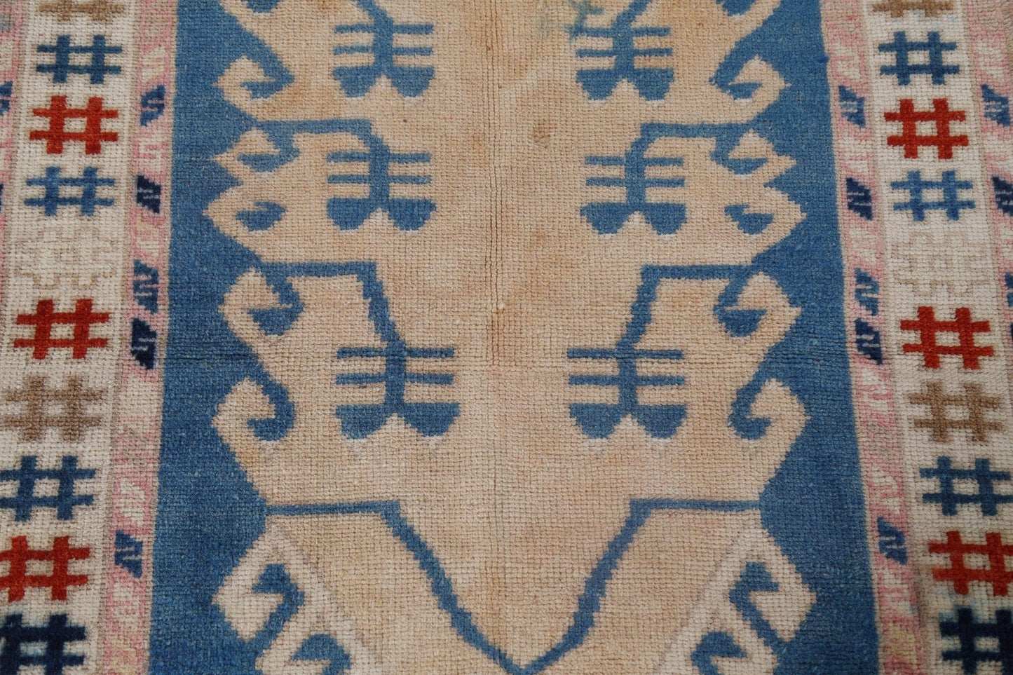 Vintage Geometric Anatolian Turkish Wool Rug 3x4