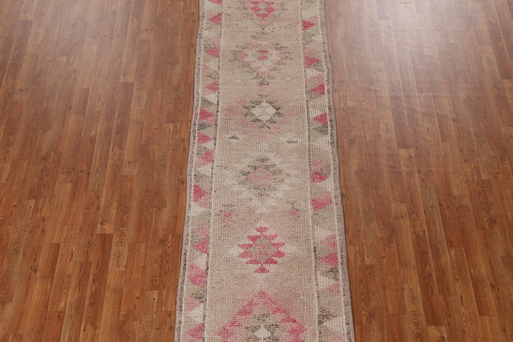 Antique Look Oushak Turkish Runner Rug 3x11