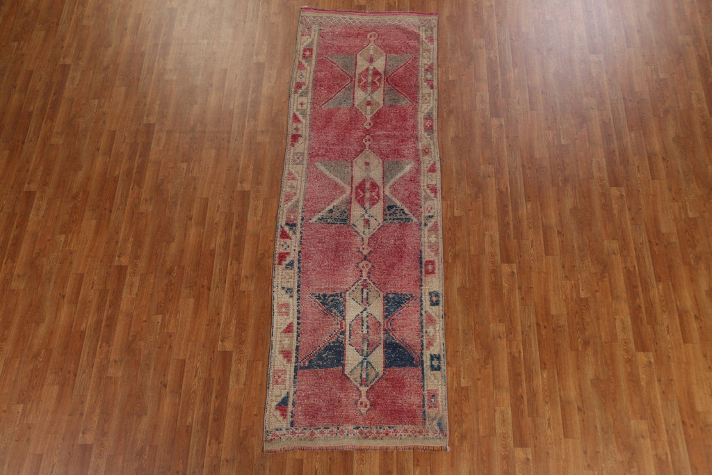 Antique Look Wool Oushak Turkish Runner Rug 3x10