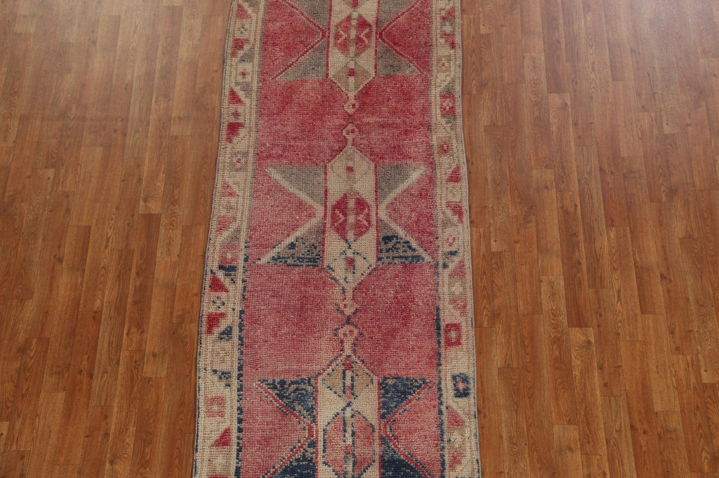 Antique Look Wool Oushak Turkish Runner Rug 3x10